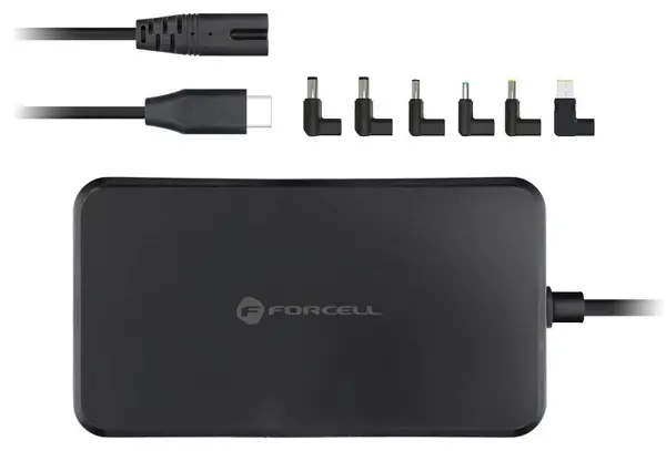 Încărcător Forcell - F-Energy E856, 65W, USB-C, 6 conectori, negru