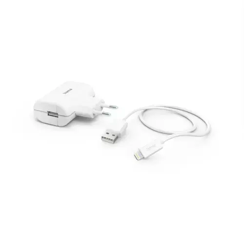 Incarcator Hama 201619, Lightning, 12 W, 1 m (Alb)