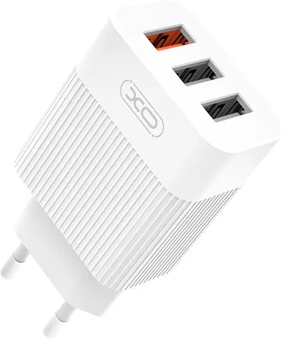 Incarcator incarcare rapida XO L72 QC 18W 3x USB alb
