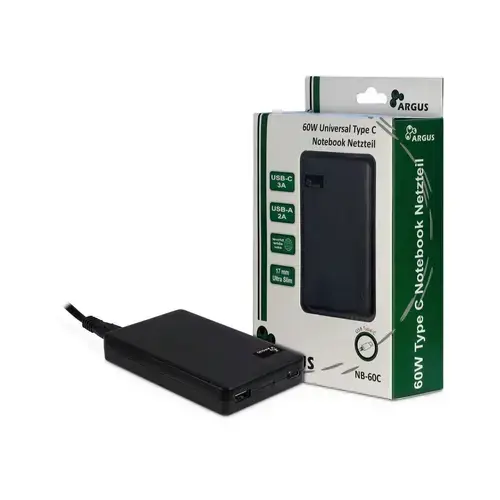 Incarcator Laptop laptop Inter-Tech Argus NB-60C, 60W (Negru)