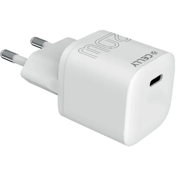 Incarcator priza Celly dedicat Apple, 20W, incarcare rapida, USB-C, Alb