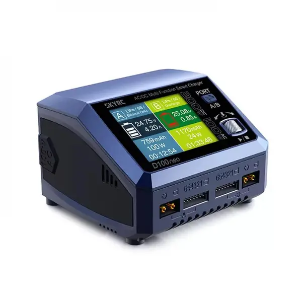 Incarcator rapid inteligent SKYRC D100neo SK-100199 AC100W DC200W pentru baterii LiPo/Life/LiIon/LiHV NiMH NiCd
