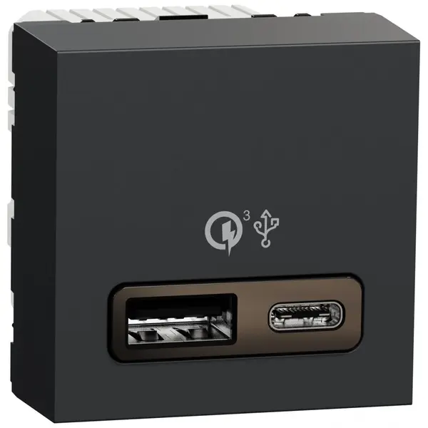 Incarcator rapid USB dublu A+C 18W Schneider Noua Unica NU301954, antracit