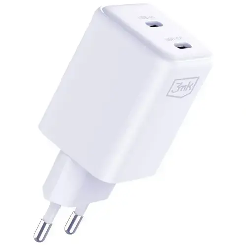 Incarcator Retea 3mk HyperCharger, QC4+ PPS 2C Super-Fast Charge 2.0, 45W, 2x USB Type-C (Alb)