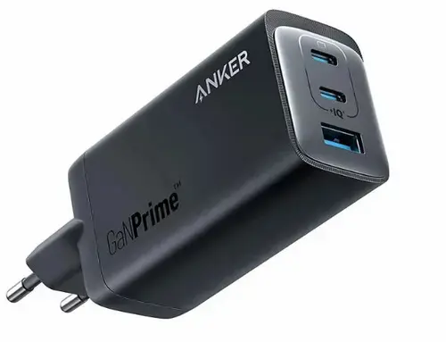 Incarcator retea Anker 737 GaNPrime, 120W, USB-C, USB-A, PowerIQ 4.0 (Negru)
