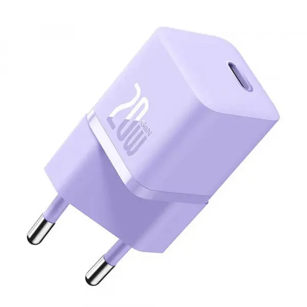 Incarcator Retea Baseus, 20W, 3A, 1 x USB-C, Mov CCGN050105