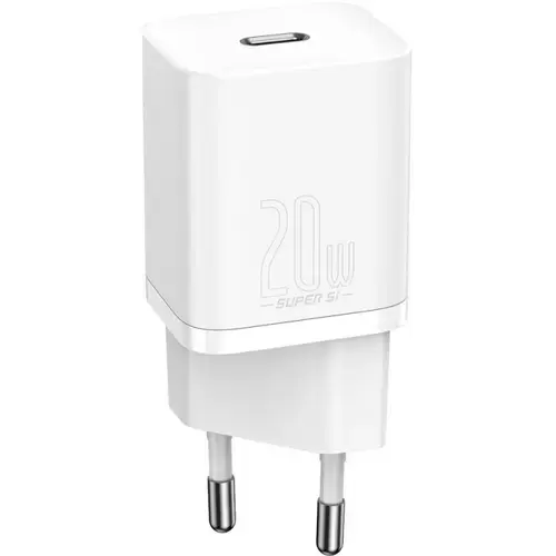 Incarcator retea Baseus cu cablu tip USB Type C - Lightning Super Si, 1m, 20W (Alb)