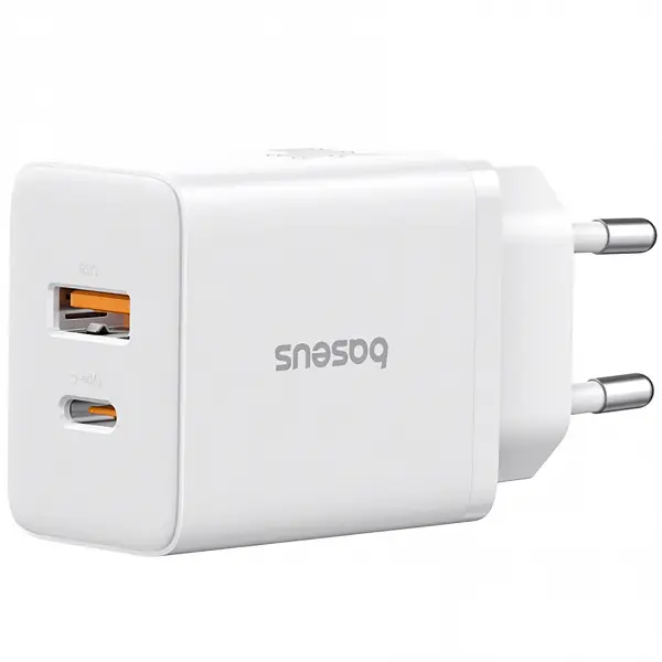 Incarcator Retea Baseus Cube, 30W, 2.4A, 1 x USB-A - 1 x USB-C, Alb P10111404213-00