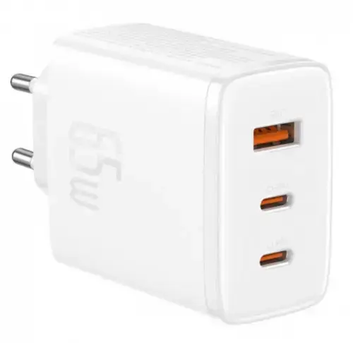 Incarcator Retea Baseus Cube Pro P10152301213-00, 65W, 3.25A, 1 x USB-A - 2 x USB-C, Alb