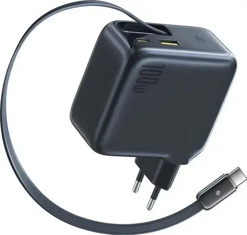 Incarcator retea Baseus EnerCore CJ11, 100 W, 2x USB-C, 1x USB-A, Cablu 0.8m (Negru)