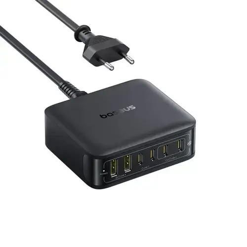 Incarcator retea Baseus EnerFill FH21, Quick Charge 120W, 4 x USB Type-C, 2 x USB (Negru)