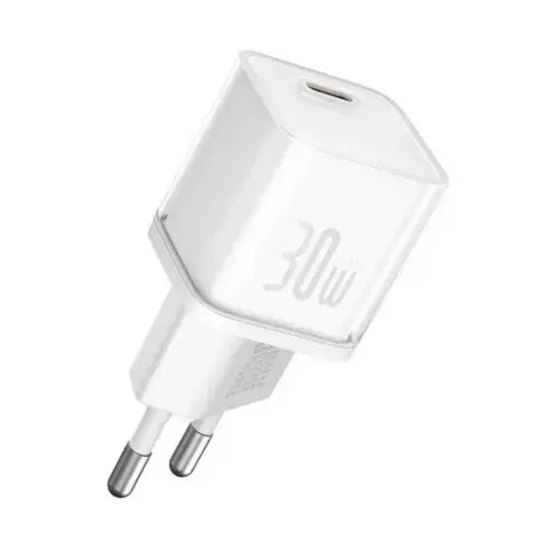 Incarcator retea Baseus GaN5S, Quick Charge 30W, 1 x USB Type-C (Alb)