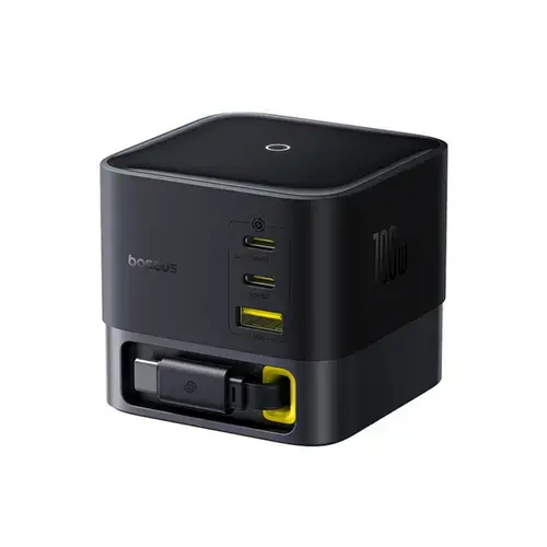 Incarcator retea Baseus Super GaN, Quick Charge 100W, 3 x USB Type-C, 1 x USB, P10164001123-00 (Negru)
