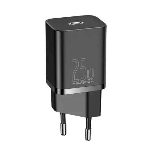 Incarcator Retea Baseus Super Si, 25W, 3A, USB-C (Negru)