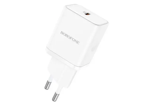 Incarcator retea BN6, 20W, 1x USB Type C, plastic alb, Borofone 6974443384291