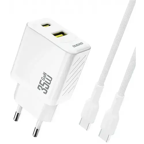 Incarcator Retea Cu Cablu USB-C Dudao A27Max, 35W, 1 x USB-A - 1 x USB-C, Alb
