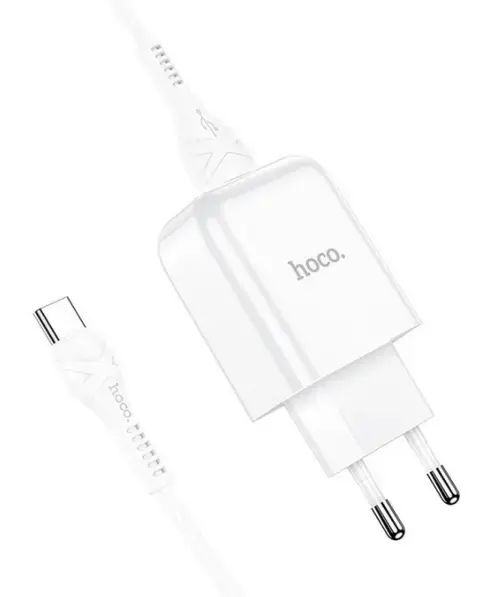 Incarcator Retea Cu Cablu USB-C HOCO N2, 10W, 2.1A, 1 x USB-A, Alb