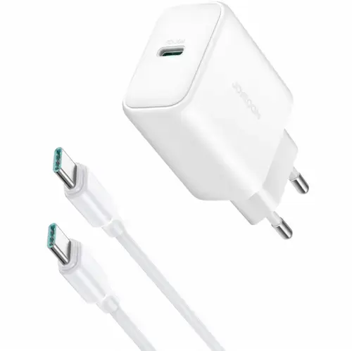 Incarcator Retea Cu Cablu USB-C Joyroom JR-TCF24, 30W, 3A, 1 x USB-C, Alb