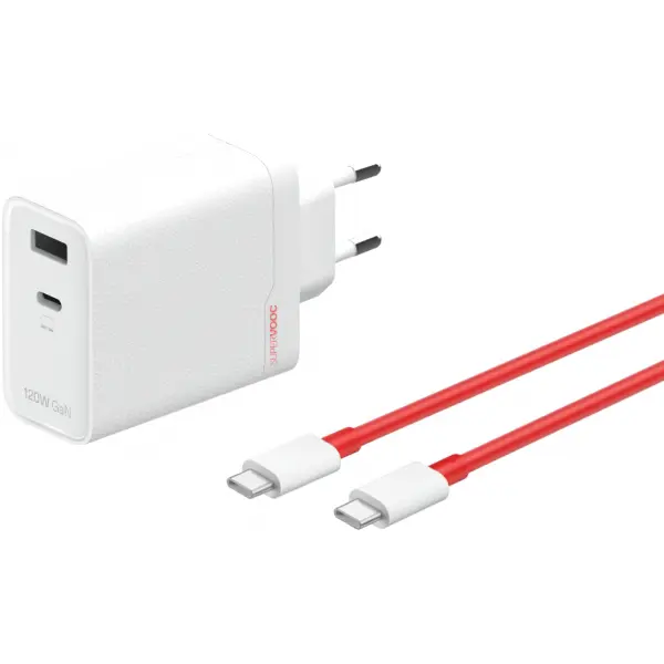 Incarcator Retea Cu Cablu USB-C OnePlus OSABBCBBAE, 120W, 7.3A, 1 x USB-A - 1 x USB-C, Alb 5461100631