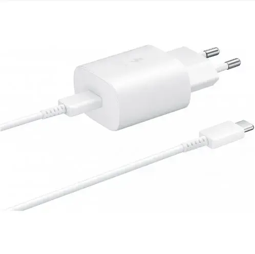 Incarcator Retea cu Cablu USB-C Samsung EP-TA800W + DA705BWE, 25W, 3A, 1 x USB-C, GP-PTU021SOAWQ, Bulk (Alb)