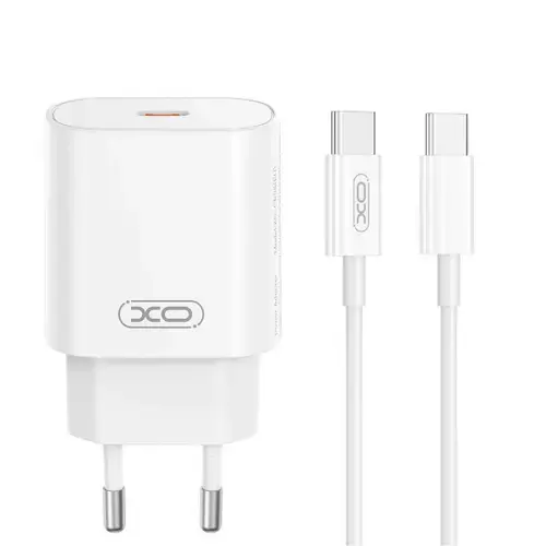 Incarcator Retea Cu Cablu USB-C XO Design CE25, 25W, 3A, 1 x USB-C (Alb)