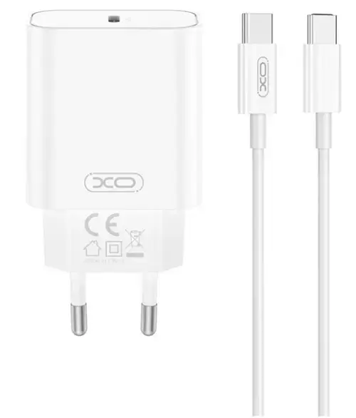 Incarcator Retea Cu Cablu USB-C XO Design CE32, 20W, 3A, 1 x USB-C, Alb
