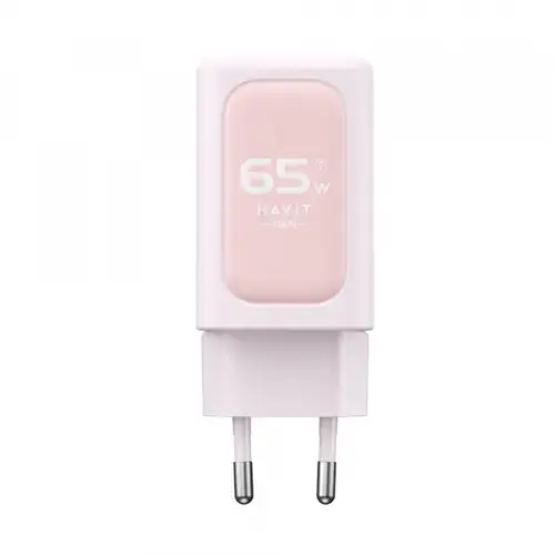 Incarcator retea HAVIT UC260, 65, 1 x USB-A, 2 x USB-C (Alb/Roz)