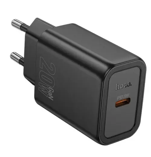 Incarcator Retea HOCO, 20W, 3A, 1 x USB-C, Negru