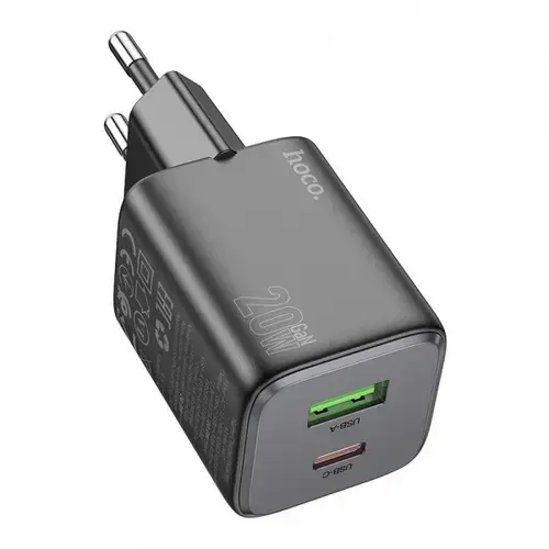 Incarcator Retea HOCO N41, 20W, 3A, 1 x USB-A - 1 x USB-C, Negru