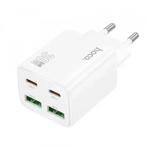 Incarcator Retea HOCO N56, 30W, 3A, 2 x USB-A - 2 x USB-C (Alb)