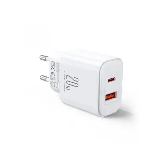 Incarcator Retea Joyroom JR-TCF05, 20W, 3A, 1 x USB-A - 1 x USB-C (Alb)