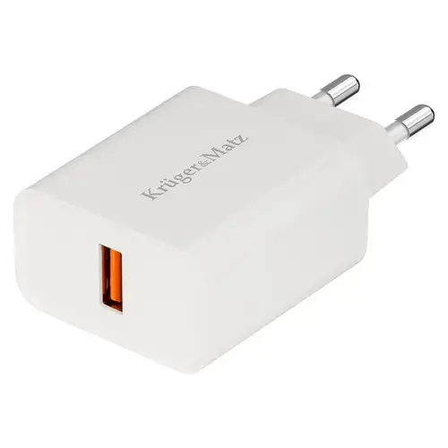 Incarcator retea Kruger&Matz KM0851, 18W, Quick Charge 3.0 (Alb)