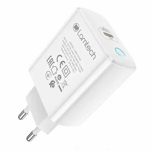 Incarcator retea Lamtech PD 30W, 1xUSB Type-C, Alb