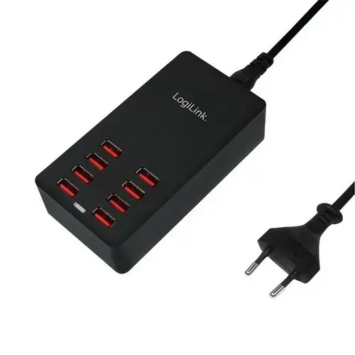 Incarcator retea LOGILINK PA0140, 8 x USB, 44W, suport OCP/OVP/OTP (Negru)