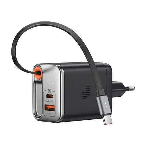 Incarcator retea McDodo CH-4281 FreeGo Display, 40W, 1 x USB-A - 1 x USB-C (Negru)