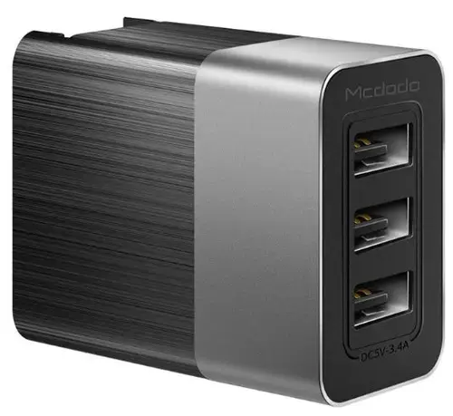 Incarcator Retea Mcdodo Travel CH-5341, 3.4A, 3 Ports USB, plug EU/UK (Negru)