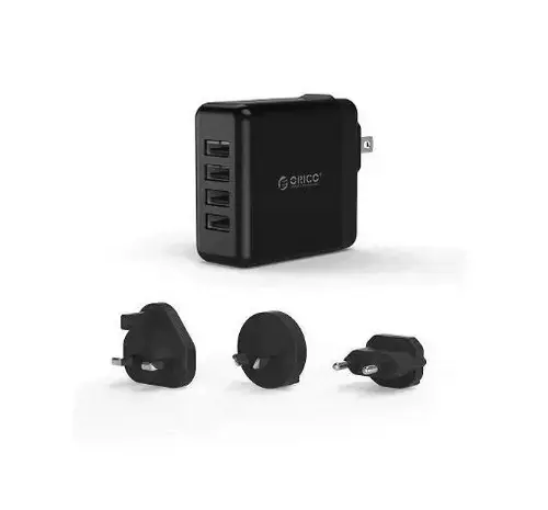Incarcator Retea Orico DSP-4U, 4 port-uri USB, priza universala (Negru)
