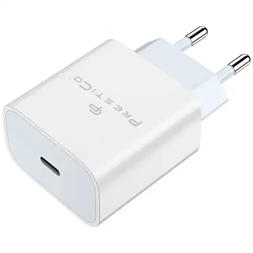 Incarcator Retea Prestico F8A Box, 20W, 3A, 1 x USB-C (Alb)