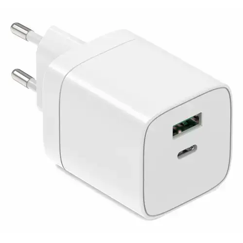 Incarcator retea Serioux SRXA-WC34, 1 x USB-A, 1 x USB-C, 45 W, Alb