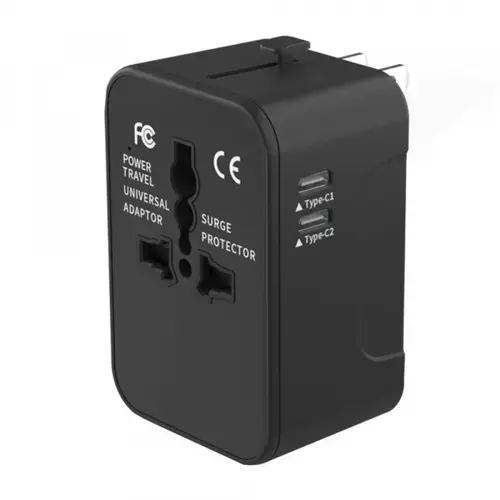Incarcator Retea Techsuit HHT202-2C Travel, 15W, 3A, 2 x USB-C (Negru)