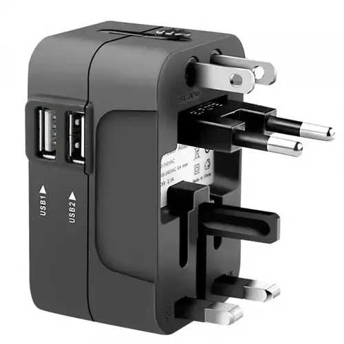 Incarcator Retea Techsuit HHT202 Travel, 10W, 2A, 2 x USB-A (Negru)