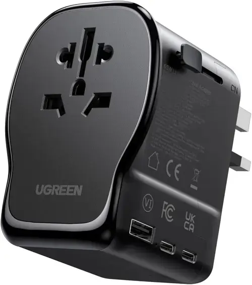 Incarcator retea Ugreen Travel Adapter, GaN 65W, 2x USB-C, 1x USB-A, 3-Pin US/UK/EU/AUS/CN (Negru)