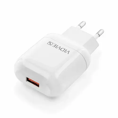 Incarcator retea Vidvie, USB, 2400 mA (Alb)