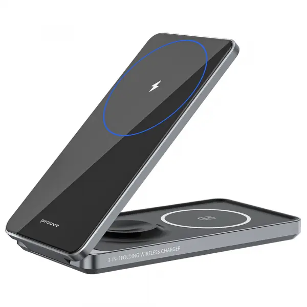 Incarcator Retea Wireless Proove Metal Edge 3in1, 15W, 1.67A, Gri WSME15010003