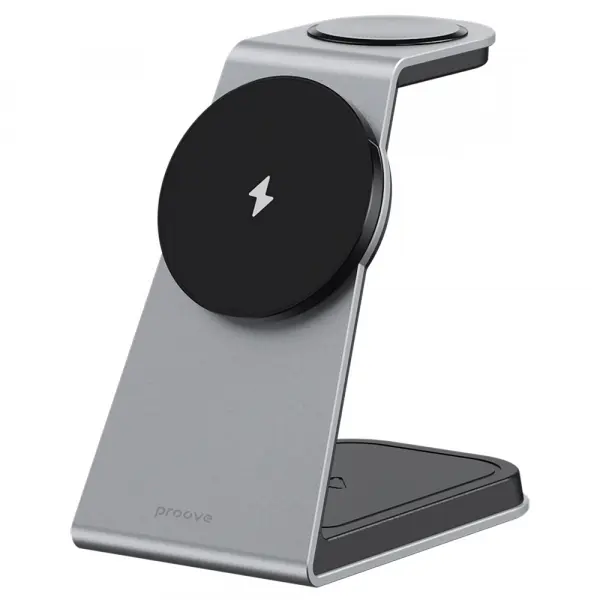 Incarcator Retea Wireless Proove Omni Power 3in1, 15W, 1.67A, Gri WSOP15020003