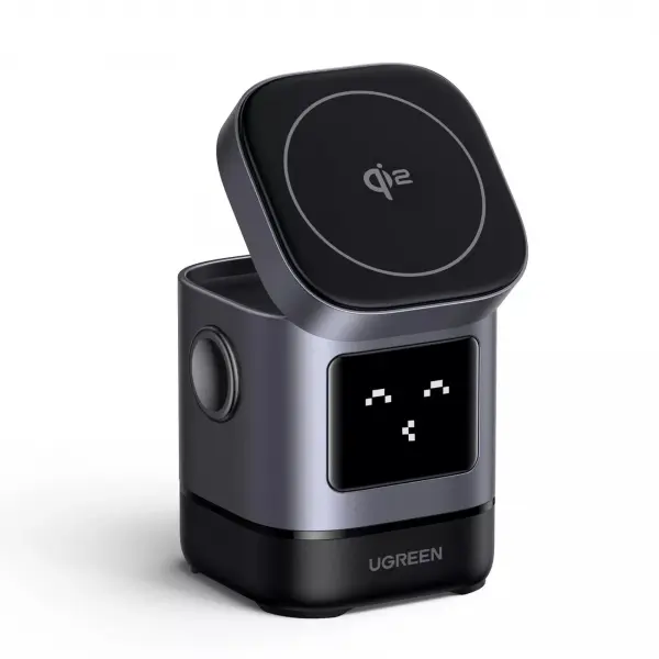 Incarcator Retea Wireless UGREEN W709 Uno 2in1, 15W, 1.67A, Negru