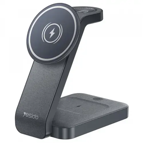 Incarcator Retea Wireless Yesido DS26 3in1, 15W, 1.67A (Gri)