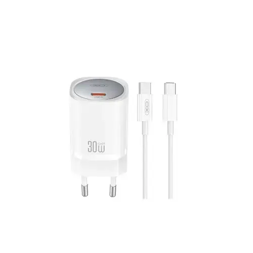 Incarcator Retea XO Design CE20, 30 W, 3 A, USB-C, Cablu USB-C (Alb)