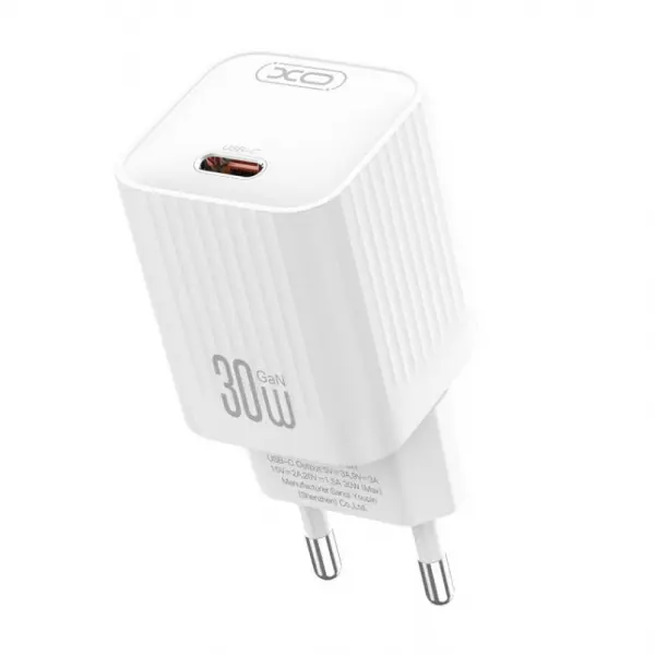 Incarcator Retea XO Design L148, 30W, 3A, 1 x USB-C, Alb