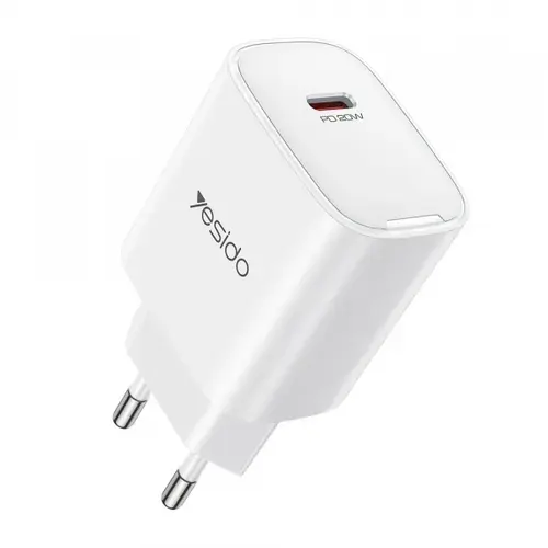 Incarcator retea Yesido YC01E, 20W, 1 x USB-C (Alb)